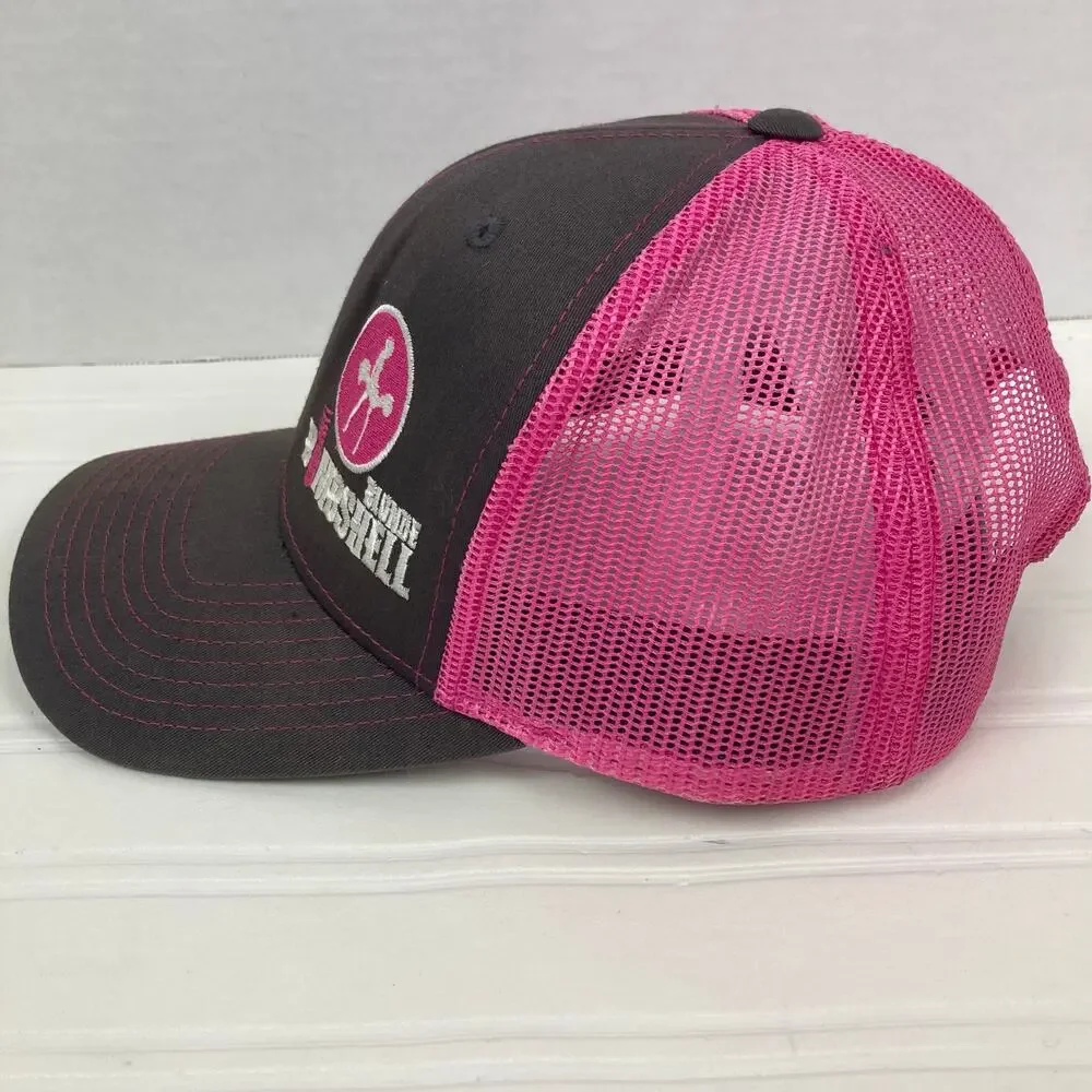 Blonde Bombshell Trucker Cap Women Hot Pink Gray Mesh Marilyn Monroe Silhouette